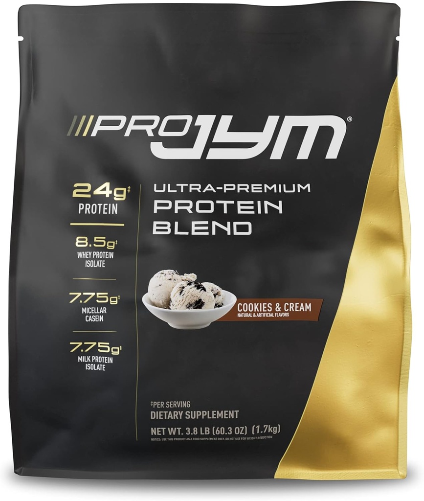 Pro JYM Cookies & Cream Protein Powder - Isolati di proteine del siero, Caseina, & Proteina del latte, costruzione muscolare magra per uomini e donne, JYM Supplement Science, 45 Servings