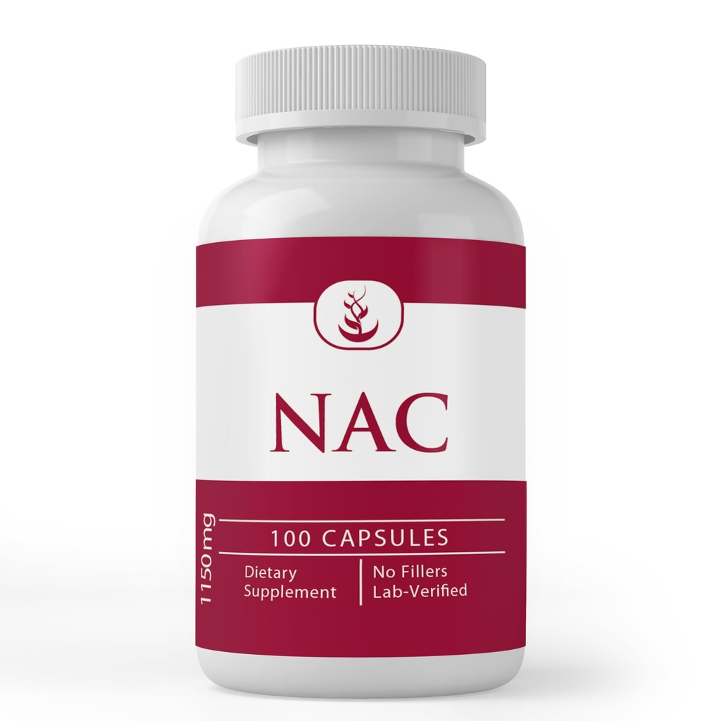 PURE ORIGINAL INGREDIENTI N-Acetyl L-Cysteine NAC, (100 capsule) Sempre puro, Nessun Additivo o Filler, Lab verificato