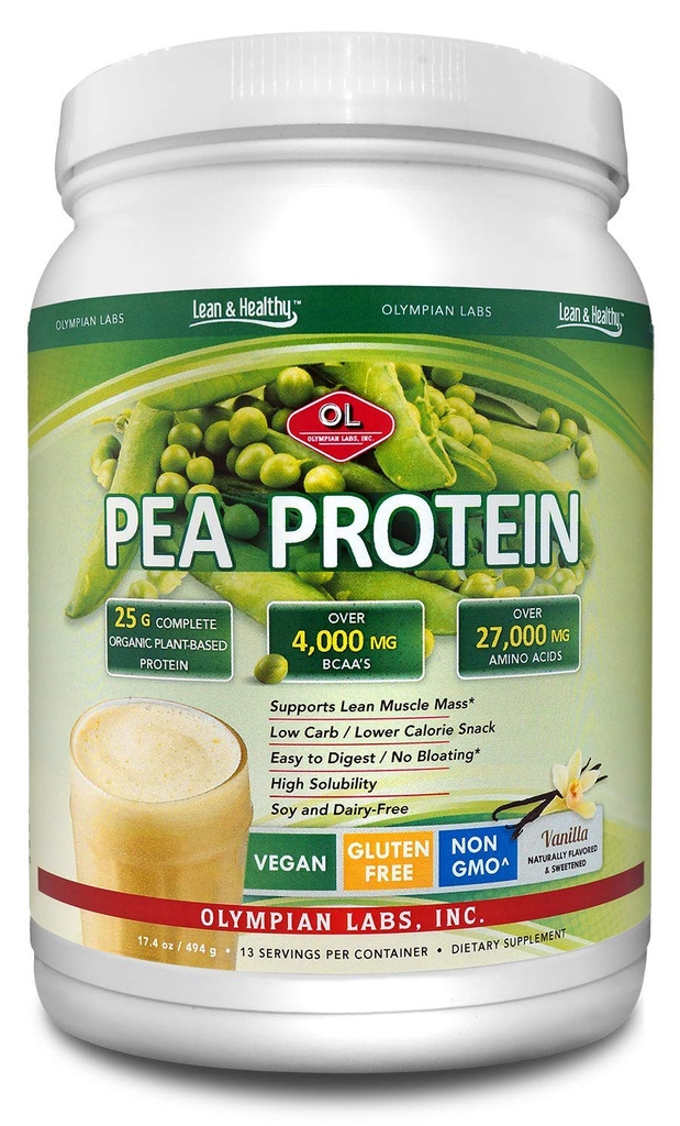 Olympian Labs Vanilla Pea Protein, 494 Grammi, 13 Serve