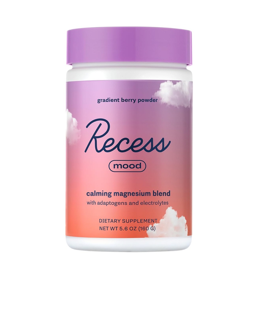 Recess polvere di mood, calmante Magnesio L-Threonate miscela con fiore della passione, L-teanina, elettroliti, Magnesio calma sostegno polvere Supplemento - Gradient Berry 28 Serving Tub