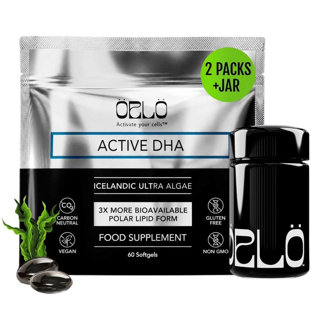Orlo DHA – Integratore DHA Vegan (EPA & DHA) – Omega 3 Fish Oil & Krill Alternative – Olio di alghe Omega-3 piantato – Brain & Heart Support (120 Mini Burpless Softgels KIT)