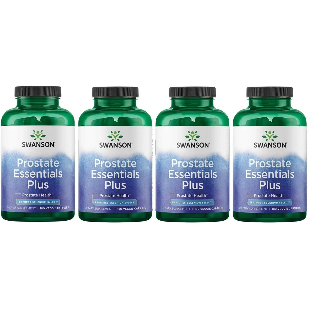 Swanson Prostate Plus - Supplemento naturale per gli uomini Promuovere flusso e frequenza urinaria sana - Sostenere la salute generale della prostata - (180 capsule vegetali) 4 Pack