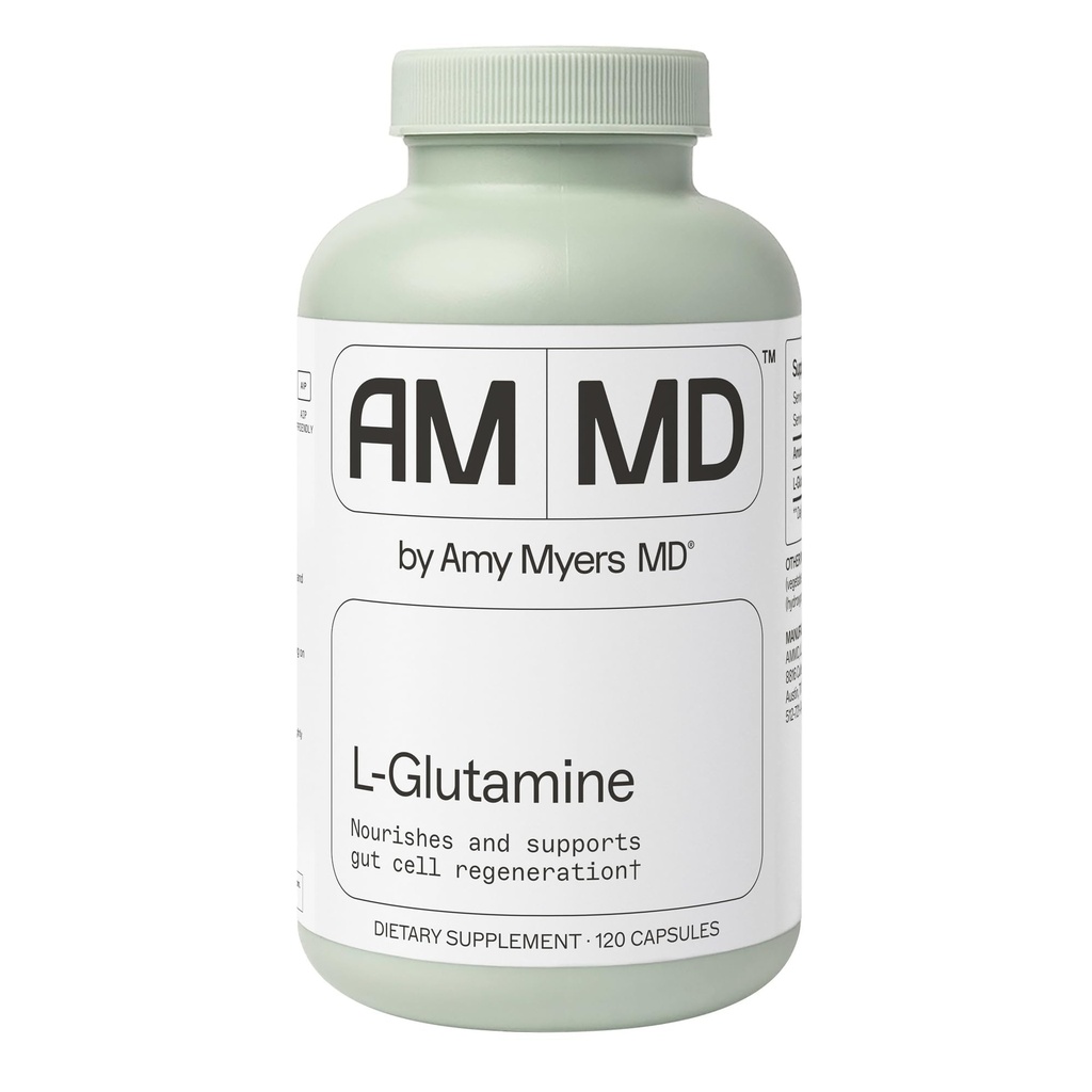 Amy Myers MD L-Glutamine Capsule - Cell Health Supplement - Gut Cleanse & Soothing Support for Stomach Relief - Healthy Muscle Support - Adult Health Supplement