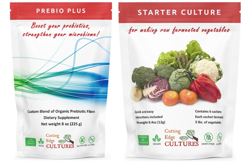 Taglio Bordo Culture Prebio Plus Polvere di fibra prebiotica Migliore miscela personalizzata di fibre prebiotiche organiche Supplemento dietetico 8 oz