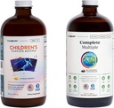 LIQUIDHEALTH Adulto Complete Multiple & Children's Complete Multiple Daily Liquid Multivitamin Bundle for Family - Supporto Salute complessiva, Boost Immune System - Made in USA, Whole Foods, Vegan, Non OGM