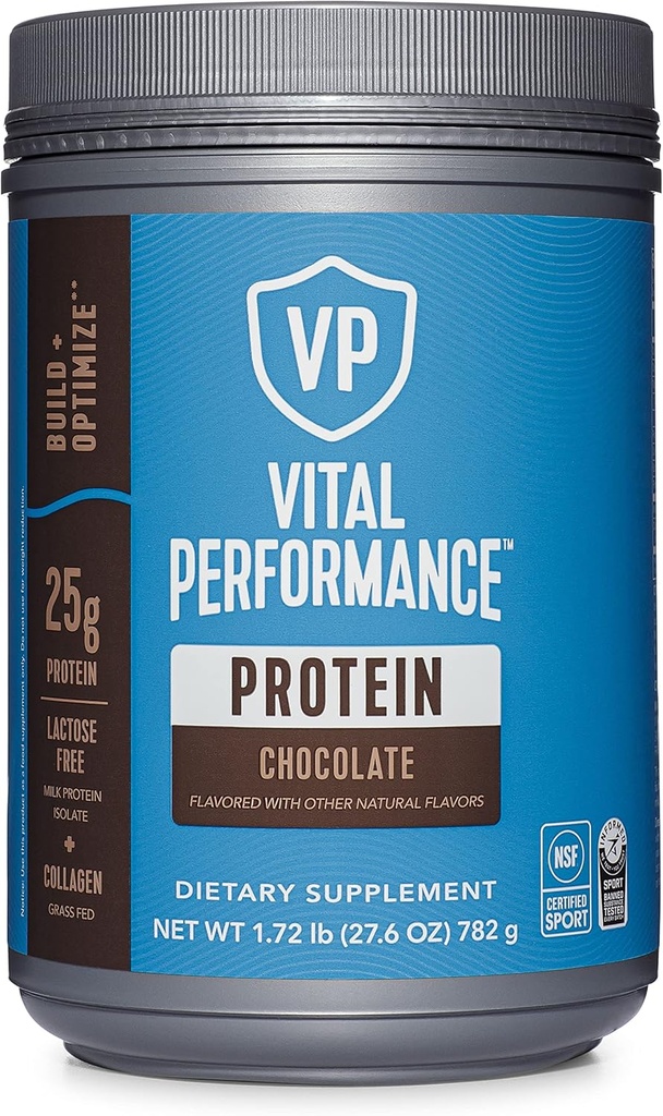 Proteine vitali Prestazioni Polvere, Peptidi di collagene & Protein Isolate Polvere, NSF Certificato per lo sport, Cioccolato, 1.72lb