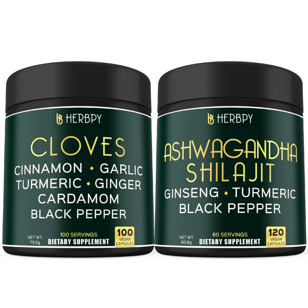 Bundle 7in1 Cloves Supplemento e 5in1 Ashwagandha Shilajit
