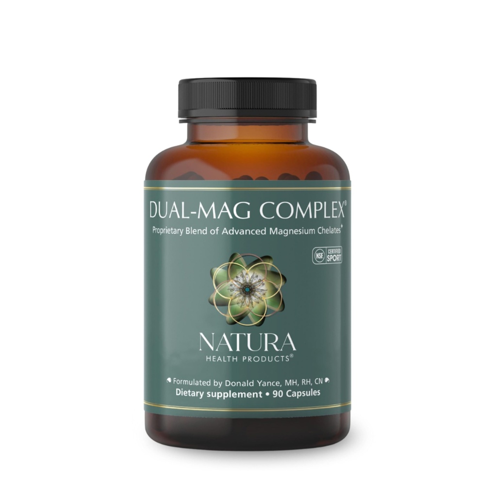 Natura Health Products Dual-mag Complex Supplement - Promuove la salute cardiovascolare, neurologica e immunitaria - Con Magnesio di Albion Bisglycinate Buffered Chelate (90 capsule)