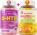 Ginger Chews Supplemento Gummies per Nausea, Stomach Relief & 5HTP Gummies per adulti e bambini 8+ con GABA + Magnesio Glycinate