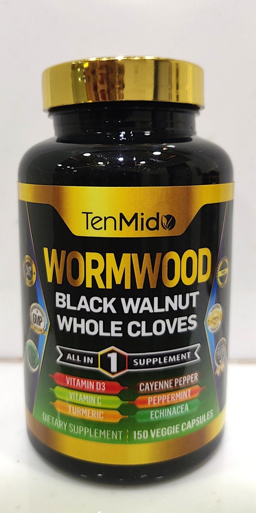 Estratto di legno di abete Supplemento per uomini e donne, 10in1 Formula con noce nera, chiodi interi, curcuma, pepe di Cayenne & di più - Digestivo, supporto immunitario - Nutriente Rich - 150 capsule