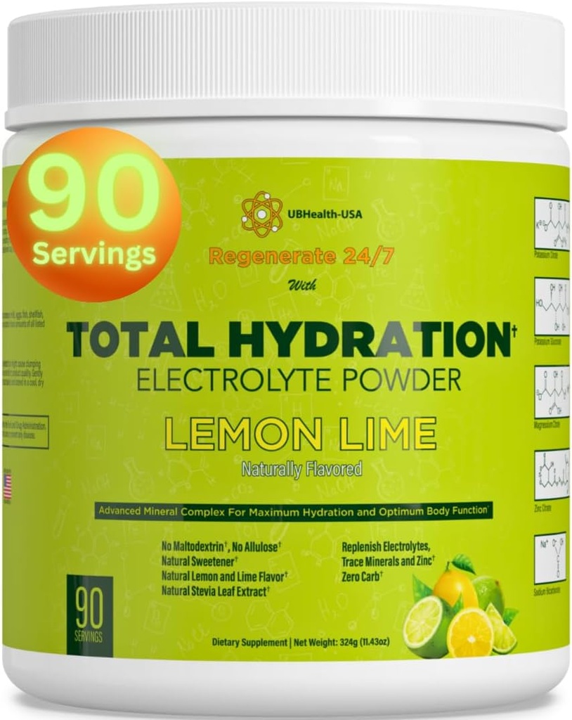 Miscelatore di ricambio elettrolitico di idratazione totale (90 Serve, Lime di limone)