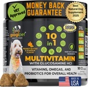 Googipet Premium 10 in 1 Vitamine di Cane Multivitamina Masticabile con Probiotici per Salute Gut, Vitamine di Cane e Integratori w/Vitamina C & Glucosamina per Supporto Congiunto (Materia di Arachidi & Zucca Aroma)