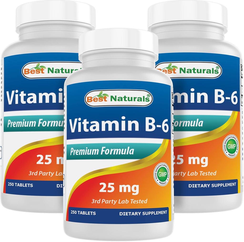Best Naturals Vitamina B6 25mg 250 compresse (250 conteggio)