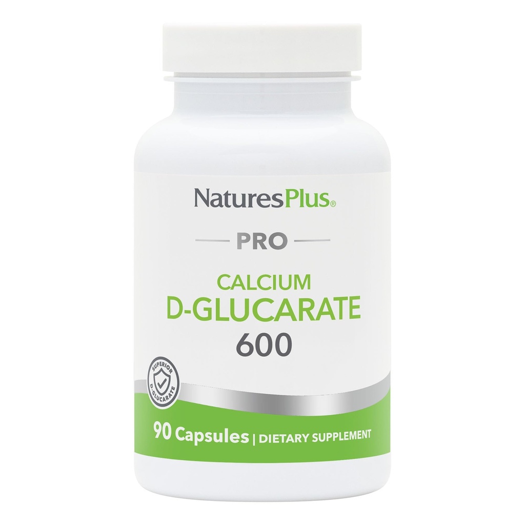 NaturesPlus PRO Calcium D-Glucarate (CDG) 600 mg - 90 capsule - Non OGM, Vegan, Gluten Free, Soy Free - 90 Serve