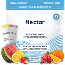 Imballaggio di idratazione di Nectar - Imballaggio di polvere di elettroliti - Zucchero gratuito & 0 Calorie - Polvere di elettroliti del liquido di frutta organica giornaliera IV per il sollievo e la reidrazione di disidratazione (Variety 30 Pack)