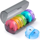 Sukuos Large Weekly Pill Organizer 2 volte al giorno, Daily Pill Box 7 giorni Facile da aprire con doppia protezione, AM PM Pill Case per la medicina/Vitamin/Fish Oil/Supplements