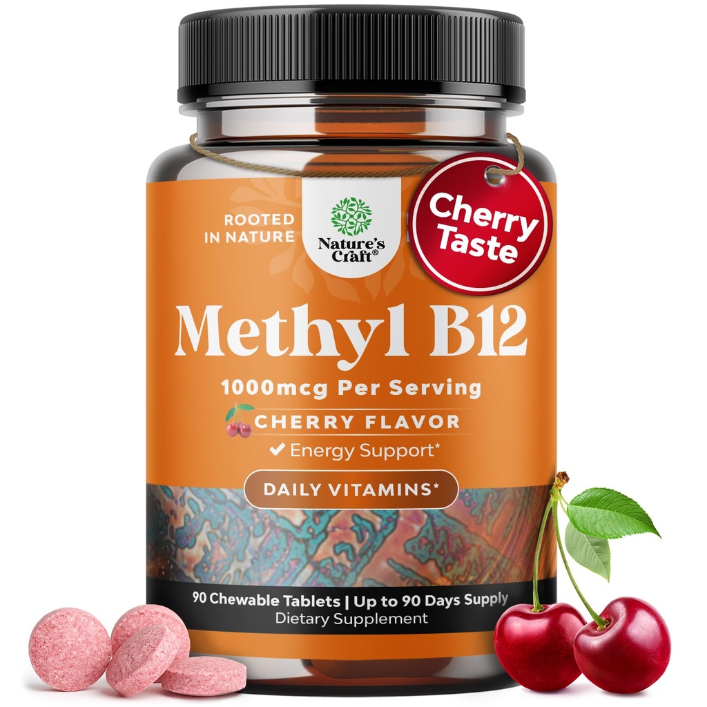 Vitamina B12 1000 mcg - Vitamina vegana Methylated B12 per il supporto del cervello Energia naturale - Cura dell'occhio di Bone Salute e Boost del mood con la pelle dei capelli e le vitamine Halal