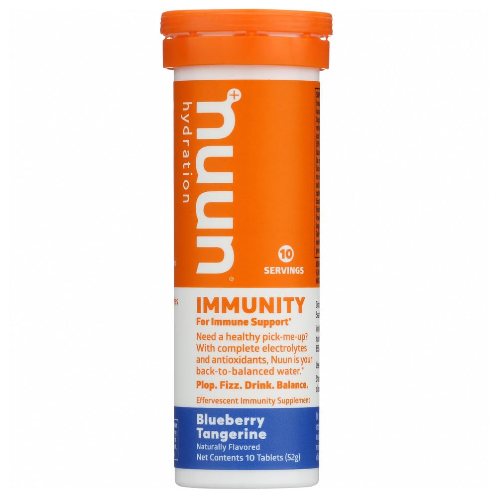 Nuun Immunity: Blueberry Tangerine Enhanced Hydration Tablets (2-Pack di 10 Tabs ciascuno)