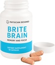 Physician Progettato Brite Brain Supplement | Ultra CoQ10 con PQQ | per l'energia, la messa a fuoco e la salute del cervello | Micro Active | Anti-Aging| CoQ10 | Tutte le età | 60 capsule