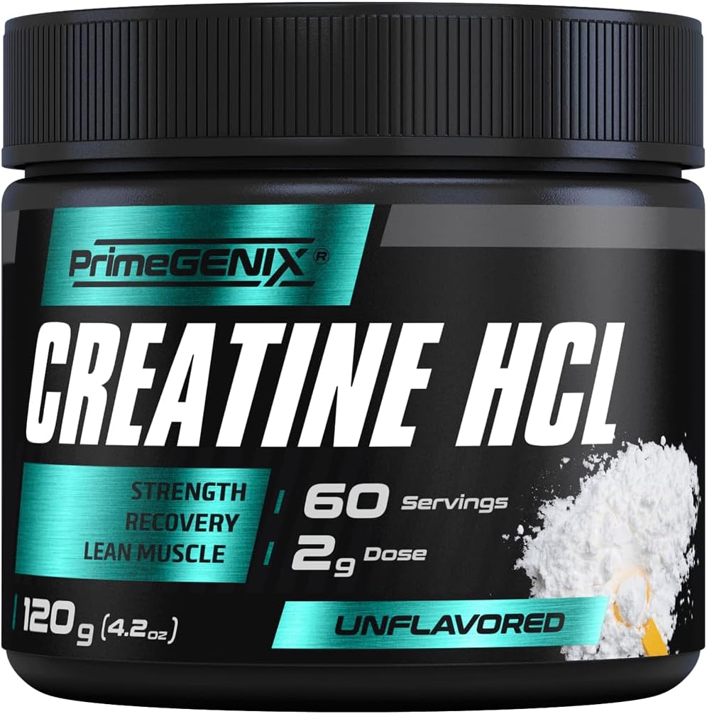 Creatina HCL Polvere | Creatina istantanea per gli uomini nei loro 40, 50 e oltre | Solubilità avanzata e assorbimento per le prestazioni del picco e il recupero più veloce | non aromatizzato - 60 Serve