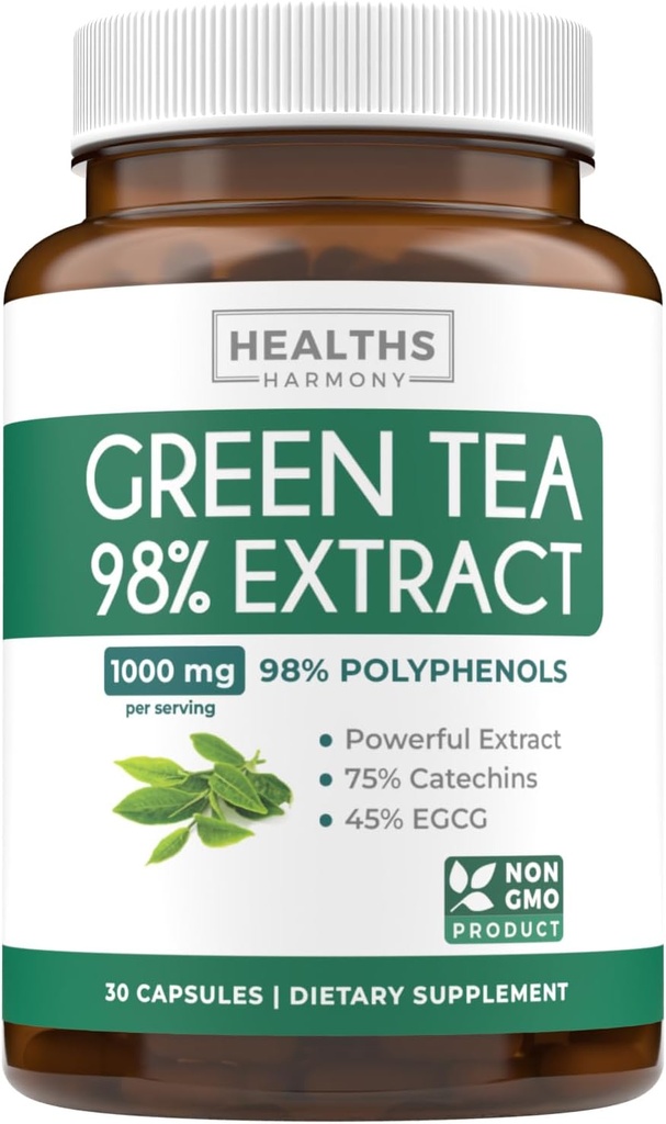 EGCG Estratto di tè verde capsule - Super alta potenza Pillole di tè verde Antiossidante formula ricca imballato con Polyphenols Catechins & EGCG - 500mg Per Capsule - Non-GMO & Made in USA (Trial Size)
