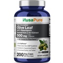 Foglia di ulivo NusaPure 20% Oleuropein 50:1 Estratto, 500 mg Equivalente a 25.000 mg 200 Tappi di Veg Adatto per vegetariani e vegani, Non OGM