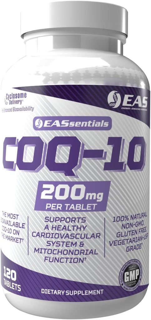 Scienze sperimentali e applicate COQ-10 200mg | Antiossidante che supporta la salute del cuore e la produzione di energia | Gluten Free, Non OGM | Migliore assorbimento con Cyclosome Delivery | 120 compresse