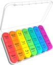 ASprink 3 volte al giorno Pill Organizer, 7 Day Medicine Organizer, Large Pill Case, Bianco, 21 Comparti