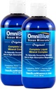 Minerali Oceani OmniBlue - 70+ Minerali Trace & Magnesio Liquido - Potassio, Cloruro- Basso Sodio - Supporto Naturale per Sonno, Digestione, Regolarità, Idratazione & Equilibrio Elettrolito (2-Pack 8oz)