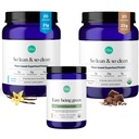 Ora Organic Vegan Protein Powder Chocolate, Vanila & Greens Powder Bundle: 22g Plant Based, Chocolate, 20 Servings + 21g Plant Based, Vanilla, 20 Servings + Organic Super Greens Drink, 30 Serve