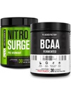 Jacked Factory Nitrosurge Pre-Workout in Grape & BCAA in Fruit Punch per la costruzione del muscolo e il recupero