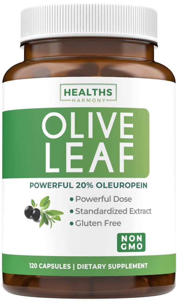 Estratto di foglie di oliva super resistenza - Vegan non OGM 750mg di estratto di oliva con 20% Oleuropein Antiossidante supplemento per la pelle immunità e il supporto di salute del cuore - Made in the USA (4 mesi di fornitura)