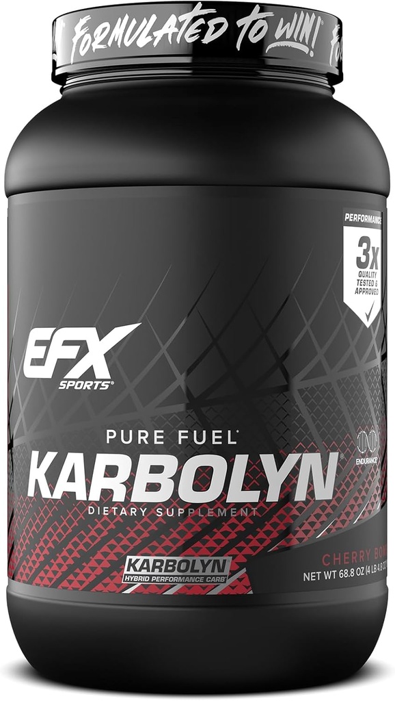 EFX Sports Karbolyn Fuel | Polvere di carboidrati rapida assorbita | Carb Load, Sustain Energy, Quick Recovery | Stimulant Free | 37 Servings (Cherry Bomb)
