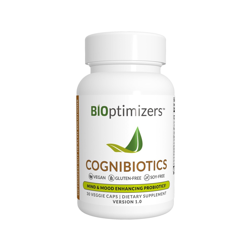 BIOptimizers Cognibiotics Probiotic Brain Supplemento - Aiuta a sostenere Mood, Better Focus, Memoria, Mental Clarity - 30 capsule