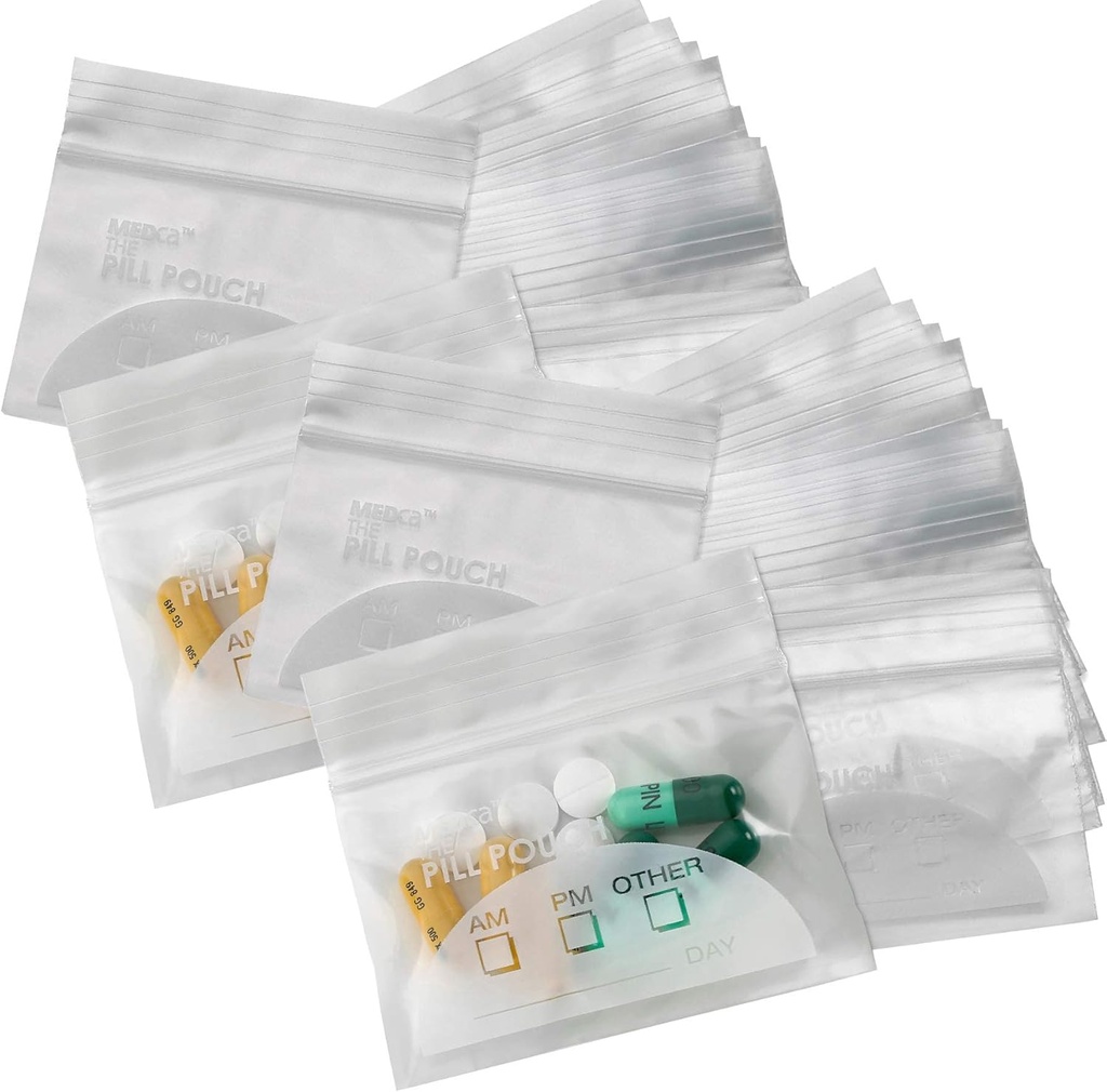 Sacchetti di sacchetto di pedaggio - (pacchetto di 400) 3" x 2.75" - BPA-Free, Poly Bag Monouso Zipper Pills Baggies, Daily AM PM Pouches di stoccaggio dell'organizzatore di medicina di viaggio, Miglior Chiara riutilizzabile con le etichette di scrittura
