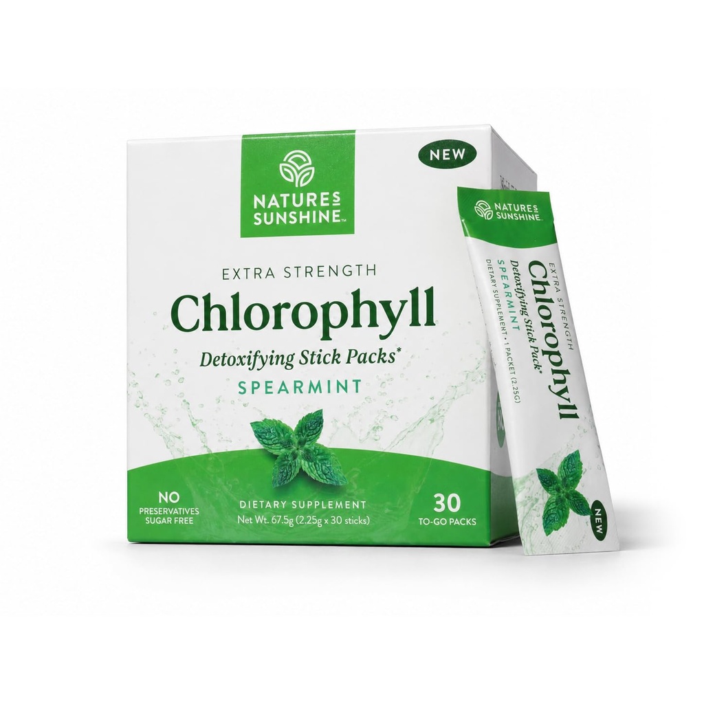 Pacchetti di bastone clorofilla della luce solare della natura: ricaricare il tuo disintossico e aumentare la salute del fegato in pacchetti convenienti e deliziosi Stick (Spearmint)