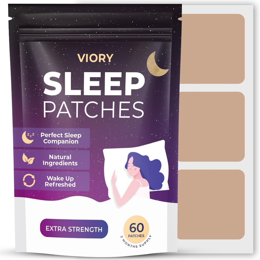 Dormire per adulti Extra Forza | Facile-apply Sleep Patch con Melatonin & Valerian | Relax & Wake Up rinfrescato | Long-Lasting Night Comfort per uomini e donne | 60 Patches