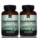 Natural Rhythm Triple Calm Magnesium 150 mg - 2 Pack – Magnesio Supplemento con Magnesio Glycinate, Malate e Taurate. Miscela calmante per promuovere riposo e relax - 120 Conte Bottiglie