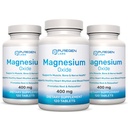 Magnesio 400mg [High Potency] Supplemento – Ossido di Magnesio per il supporto immunitario, Recupero muscolare, Gambe, Rilassamento - 3 Pack | Total 360 Count