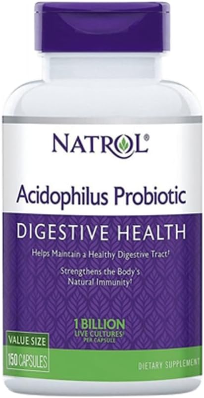Natrol Acidophilus 100mg capsule, non aromatizzato, viola, 150 conte, confezione da 3