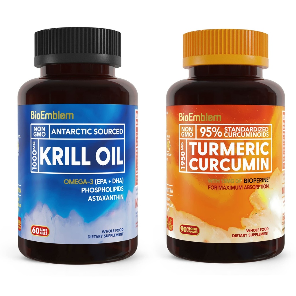 BioEmblem Antartico Krill olio supplemento curcumina curcuma curcuma supplemento con BioPerine