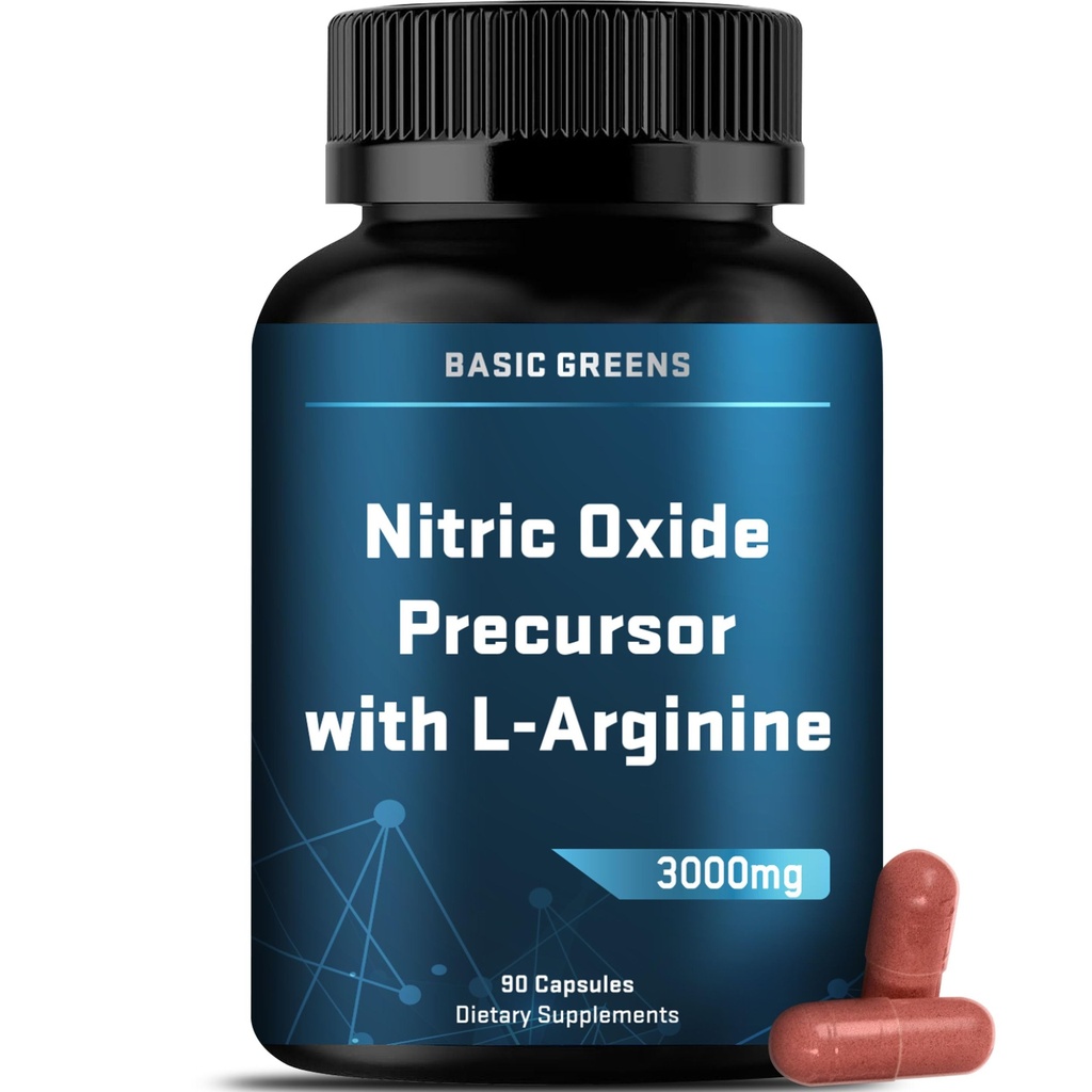 L-Arginina 3000mg Nitric Oxide Supplemento per uomini e donne – Non OGM Vegan Capsule con Radice di barbabietola per Circolazione, Endurance, Energy, Stamina, Performance e Workout – 90 Caps
