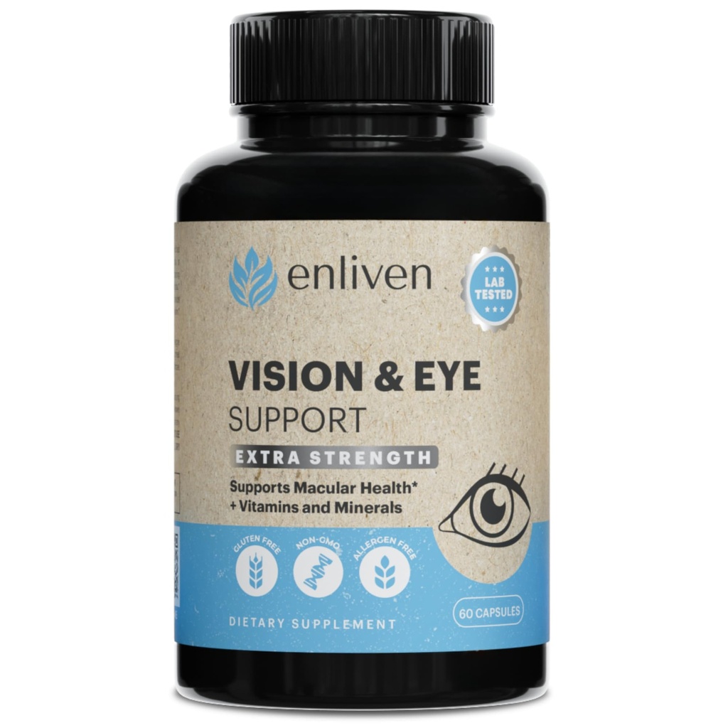 Lutein e Zeaxanthin Eye Health Supplement | Supporto di visione con antiossidanti, zinco, vitamina C & E | aiuta a ridurre lo strato dell'occhio, supporto Macular Health & Clarity | 60 capsule | Made in USA