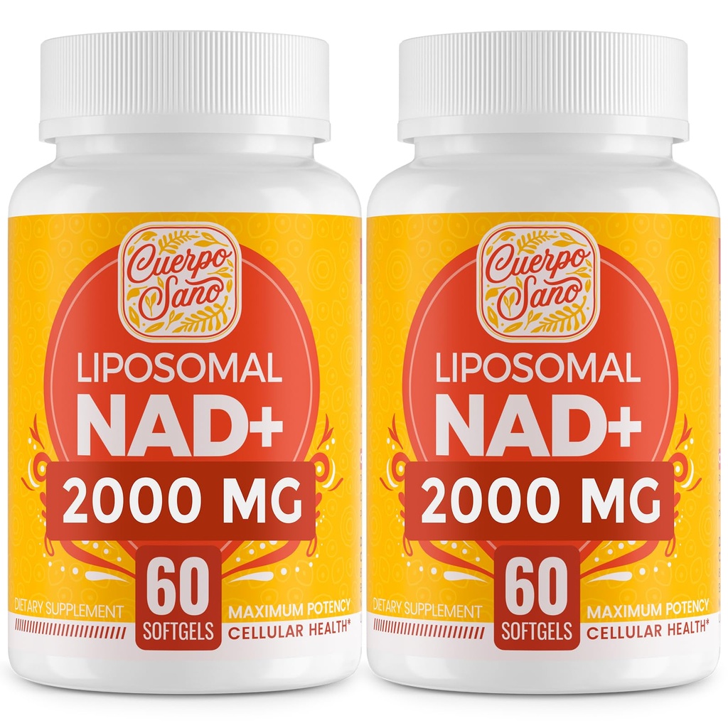 2000 MG NAD Supplemento, Liposomal NAD+ con alto assorbimento, più efficiente di Nicotinamide Riboside, Pure & Plus Boosting Supplement, Aging Defense, Metabolism & Cellular, 120 softgels