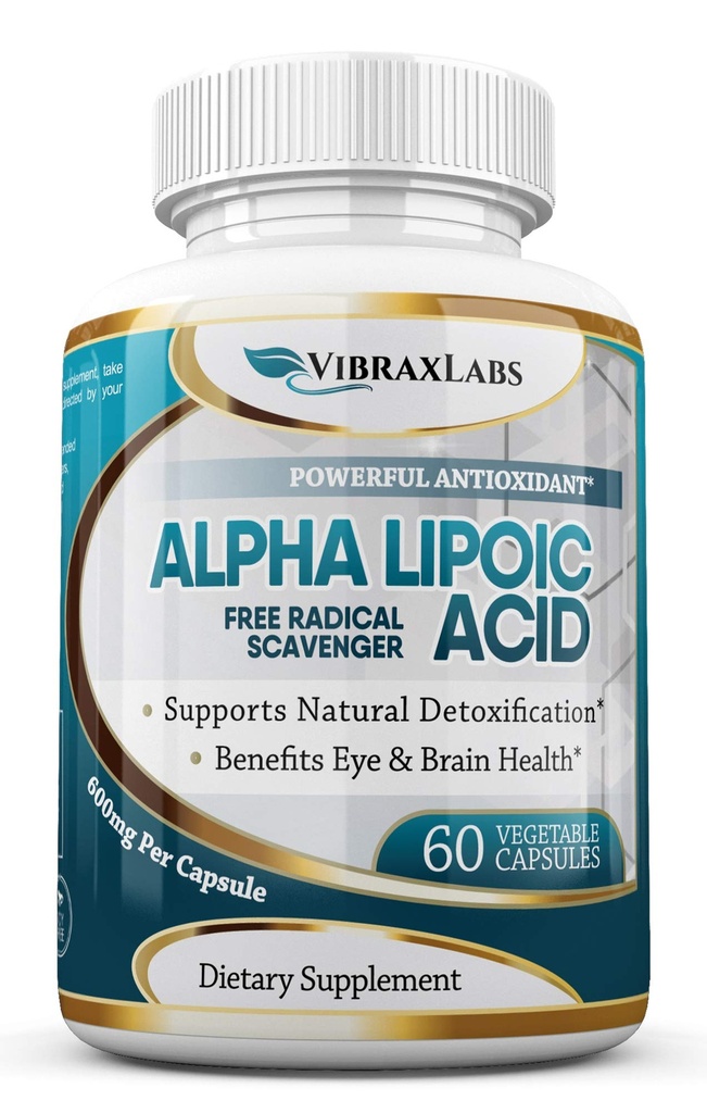 Acido alfa lipoico 600mg capsule - Supplemento ALA ad alta resistenza - Migliori capsule vegetariane puri per il dolore di Nerve, pelle, viso, occhio e cervello Boost – aiuta a sostenere la disintossicazione naturale, non OGM