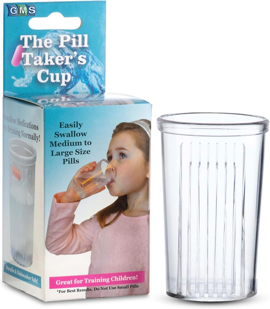 Pill Taker Cup - Rende Swallowing Medium to Large Tablets & Pills Facile - Semplicemente Bere medicine insieme con acqua - Small Sized Cup Ideale per bambini, adulti e anziani