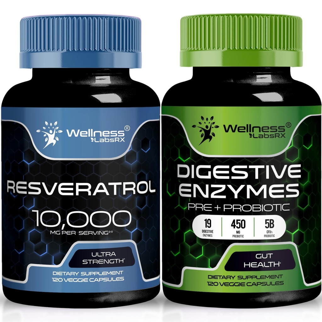BENESSERE LABSRX Resveratrolo capsule 10.000mg - Enzimi digestivi 450mg