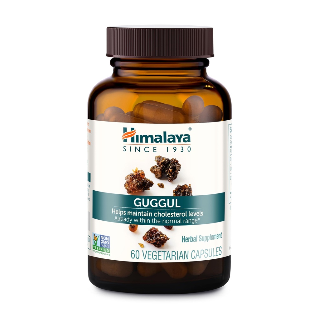 Himalaya Guggul - Supporto per fegato per fegato Detox, colesterolo, HDL & LDL Support - Vegan, Non OGM, Gluten Free, 720 mg, 60 capsule