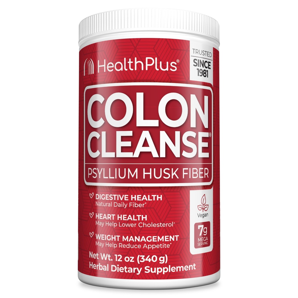Sanità Plus Pulire il colon - Polvere di fibra quotidiana naturale- Gluten Free, Detox, Cuore sano (12 once, 48 porzioni)