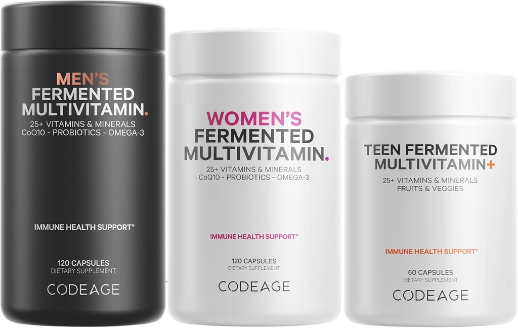 Codeage Family Multivitamin Bundle – Multivitaminici per adolescenti, donne e uomini – Essential Vitamins & Minerals Pack